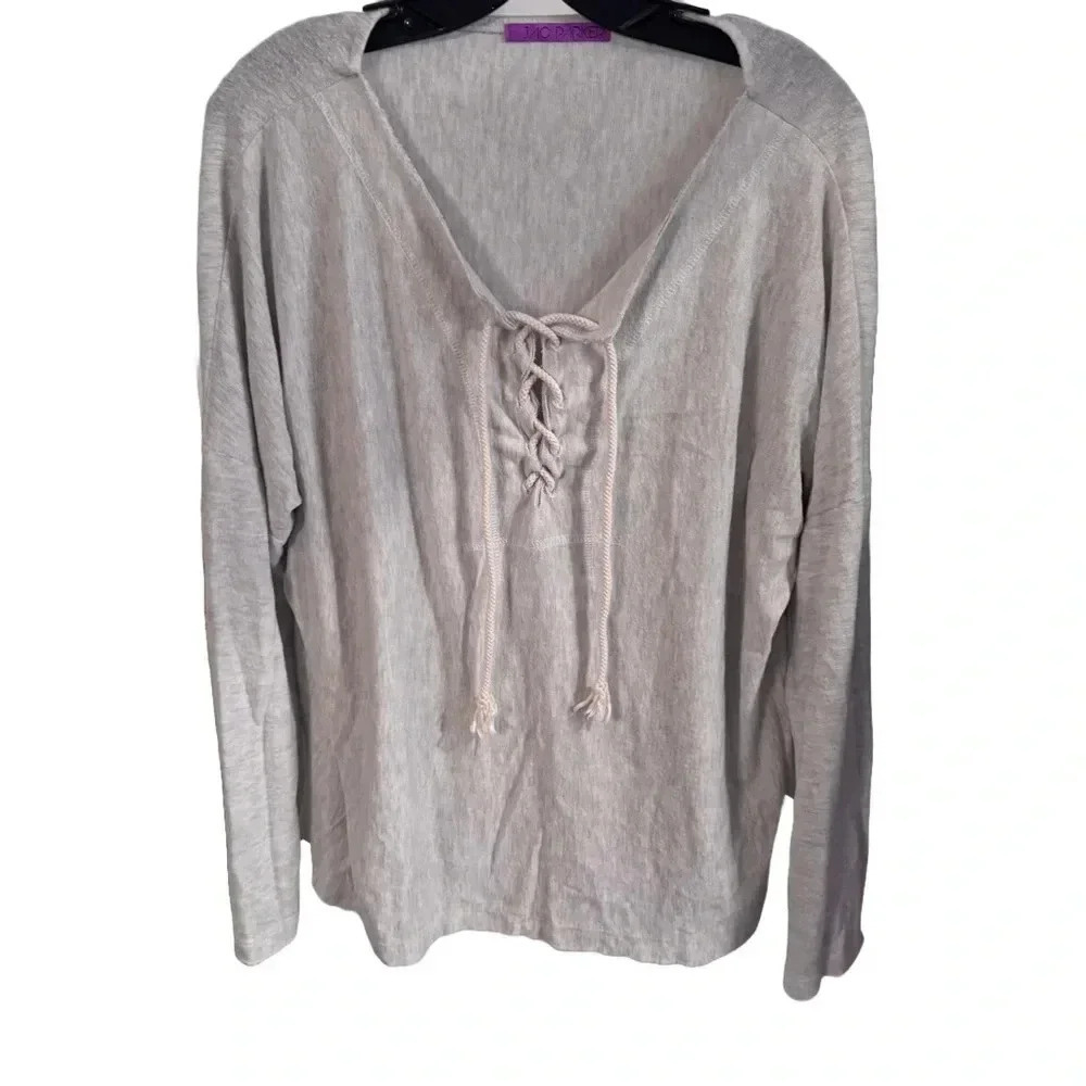 Jac Parker Women’s Lace Up Pullover Sweater Size Large